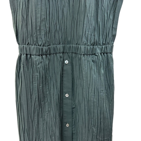 Theory Gathered Cami Midi-Dress, Hunter Green, Medium - Picture 7 of 13
